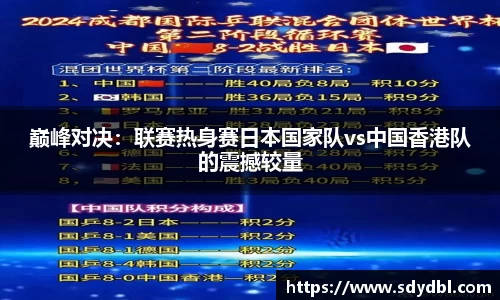 巅峰对决：联赛热身赛日本国家队vs中国香港队的震撼较量